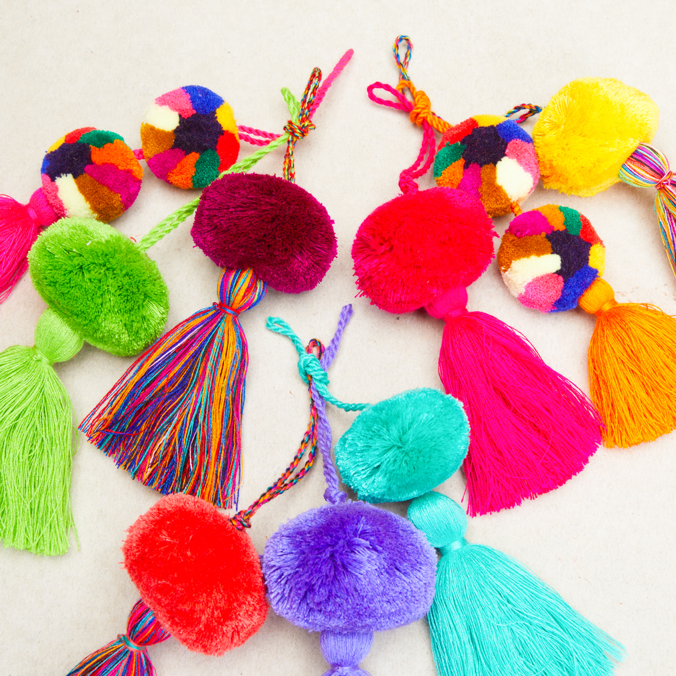 Various Market Pom Tassels Set of 3