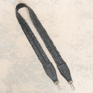 Braided Leather 42" Strap in Black