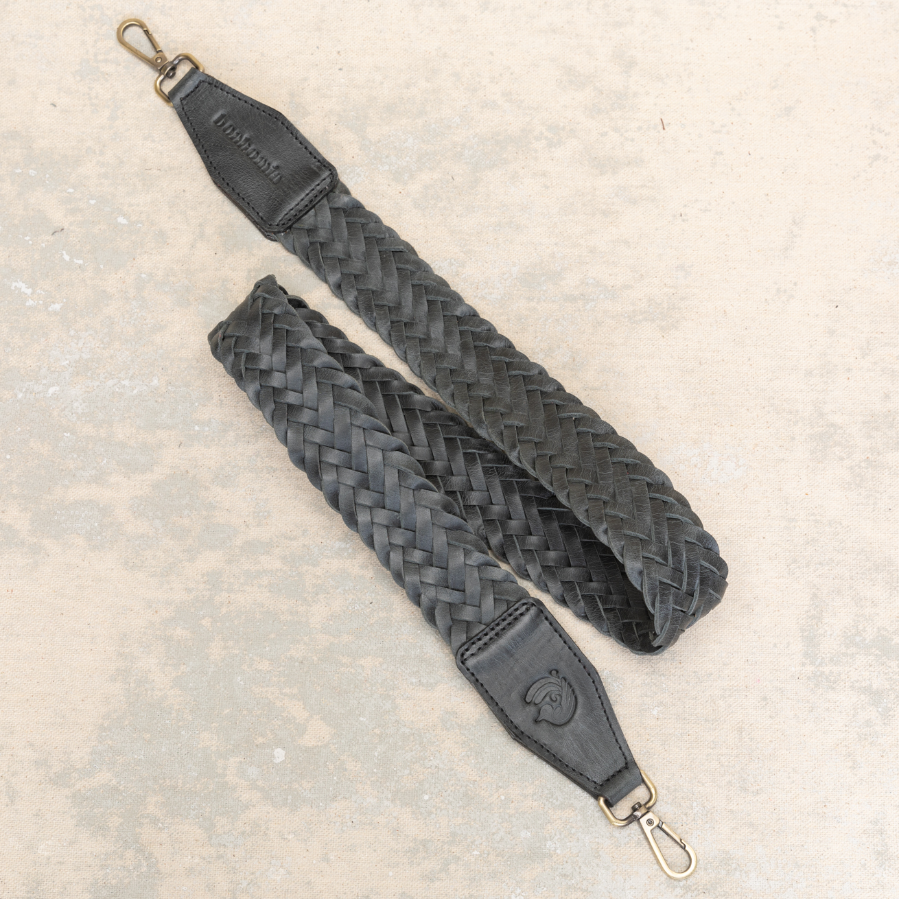 Braided Leather 42" Strap in Black - Image 2
