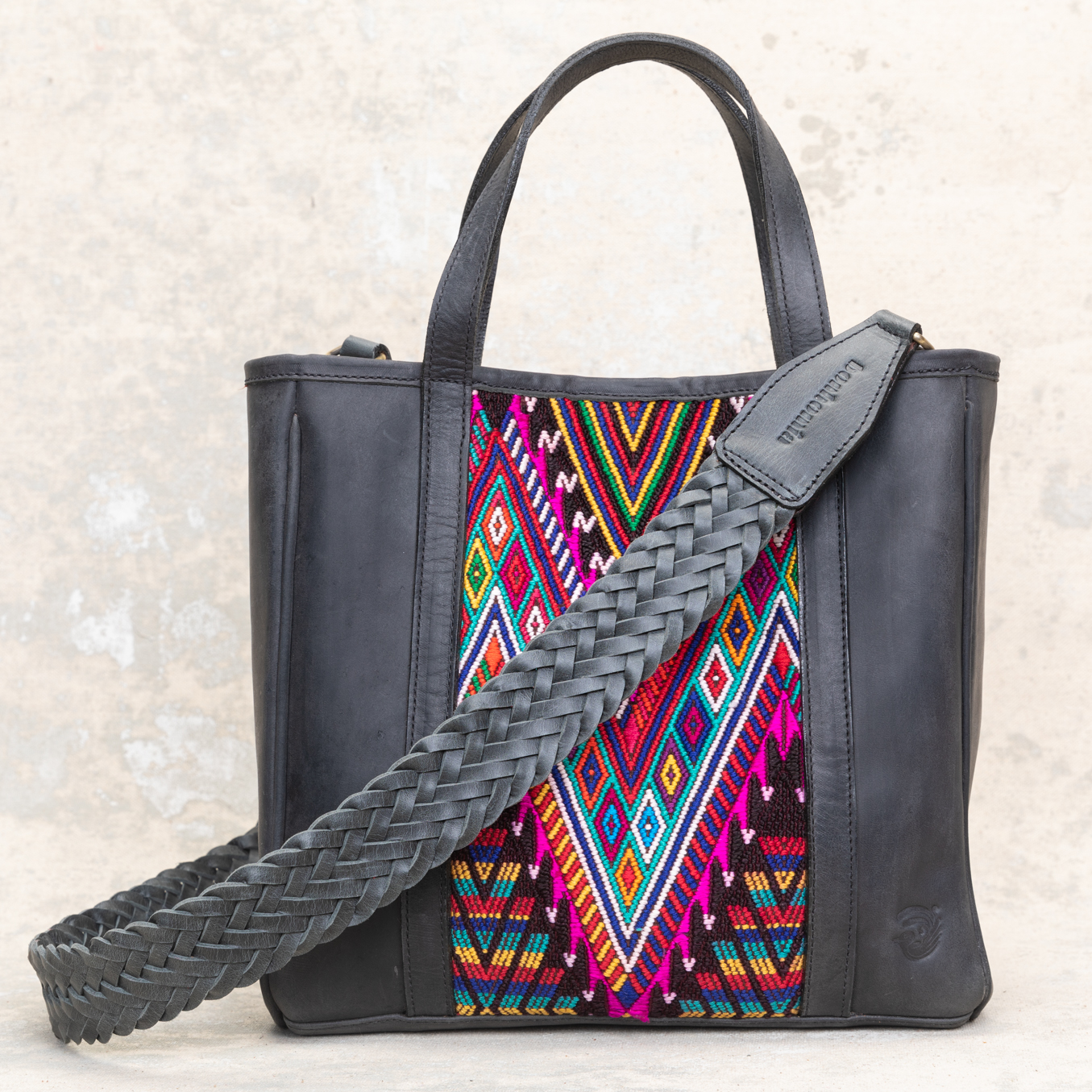 Braided Leather 42" Strap in Black - Image 5